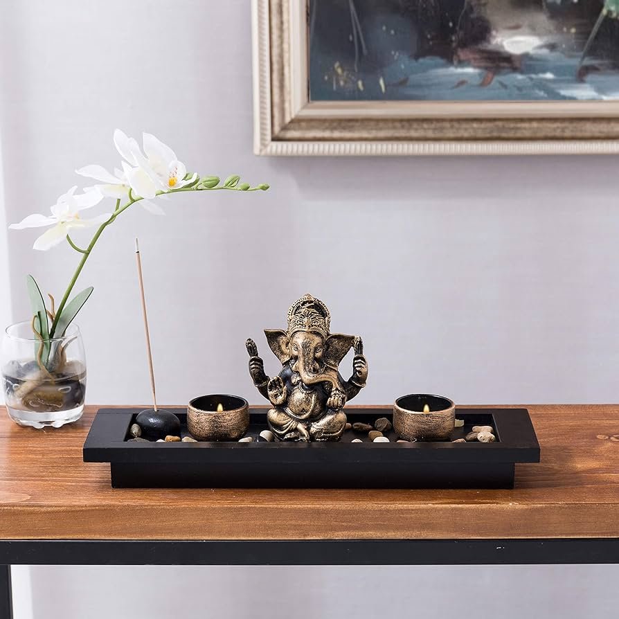 Candelabro Ganesh Candelabro y Porta incienso en polirresina